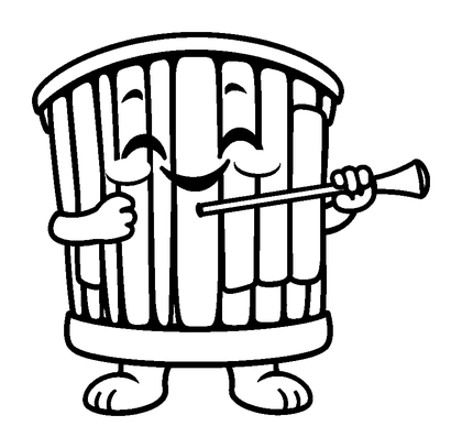 Pan Pipes Colouring Page (Toddler, Bold & Easy)