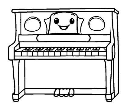 Piano Colouring Page (Kids, Bold & Easy)