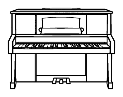 Piano Colouring Page (Kids, Bold & Easy)