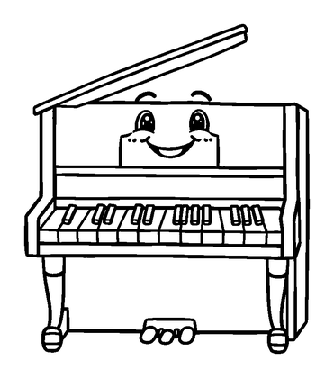 Piano Colouring Page (Kids, Standard)
