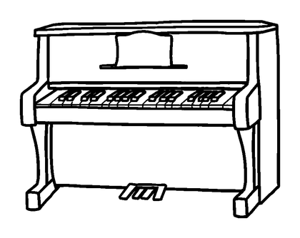 Piano Colouring Page (Kids, Standard)