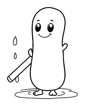 Rainstick Colouring Page (Toddler, Bold & Easy)