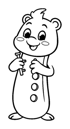 Recorder Colouring Page (Kids, Bold & Easy)