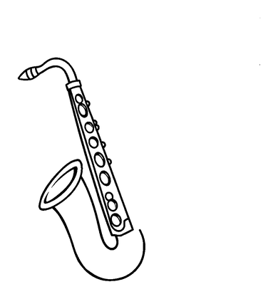 Saxophone Colouring Page (Kids, Standard)