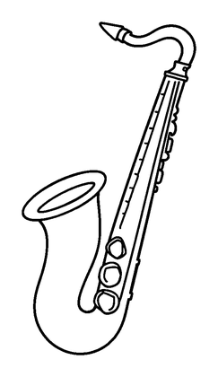 Saxophone Colouring Page (Toddler, Bold & Easy)