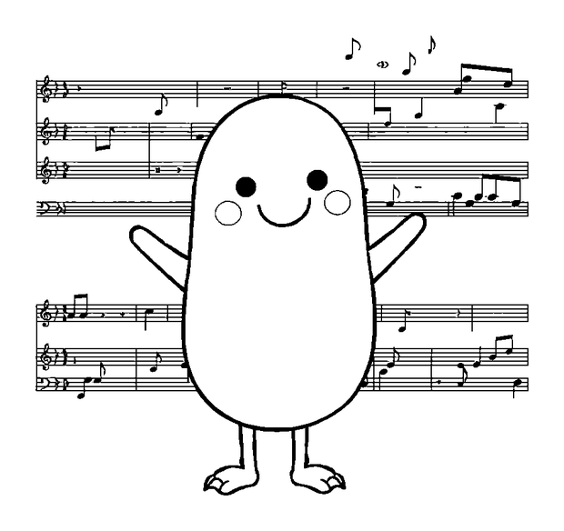 Sheet Music colouring page — free printable for toddlers