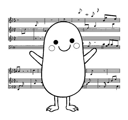Sheet Music Colouring Page (Toddler, Bold & Easy)