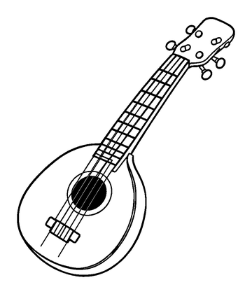 Sitar Strings Colouring Page (Kids, Standard)