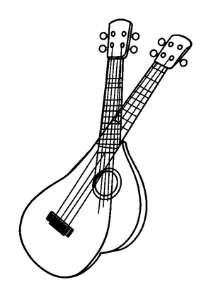 Sitar Strings Colouring Page (Toddler, Bold & Easy)