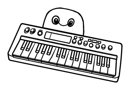 Synthesiser Colouring Page (Toddler, Bold & Easy)