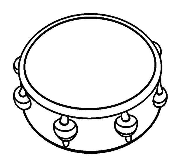 Tambourine Rings colouring page — free printable for kids