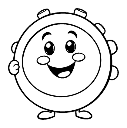 Tambourine Colouring Page (Kids, Standard)