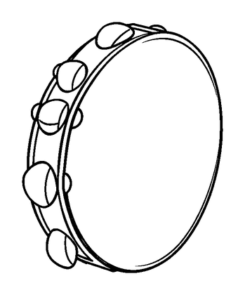 Tambourine Colouring Page (Kids, Standard)