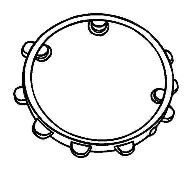Tambourine colouring page — free printable for toddlers