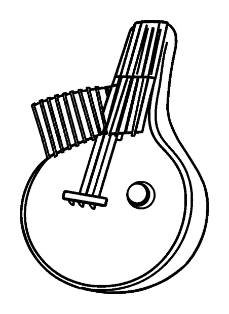 Theremin colouring page — free printable for toddlers