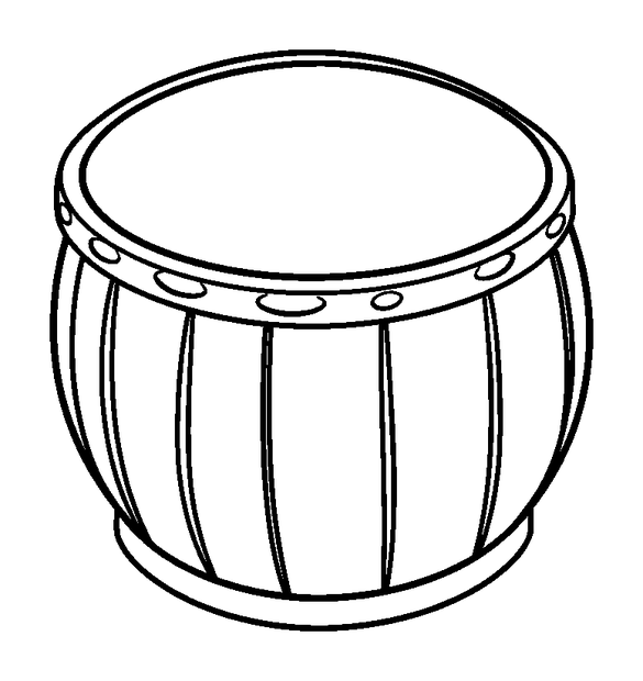 Timpani Drum colouring page — free printable for kids