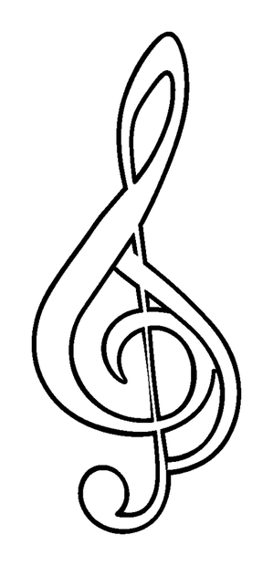 Treble Clef colouring page — free printable for toddlers