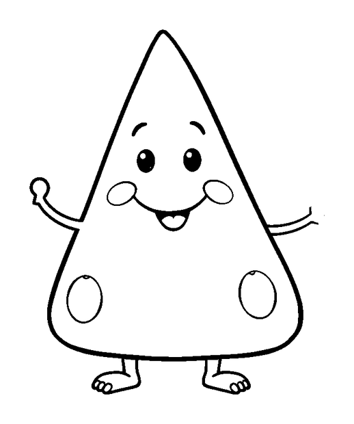 Triangle Beater colouring page — free printable for toddlers