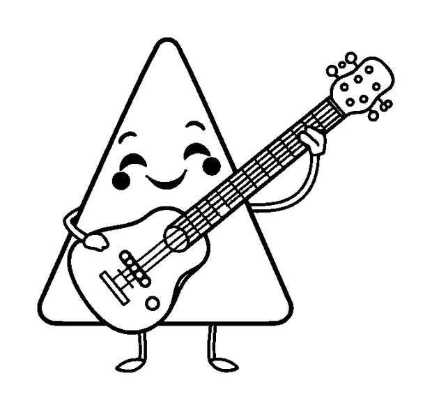 Triangle Instrument colouring page — free printable for kids