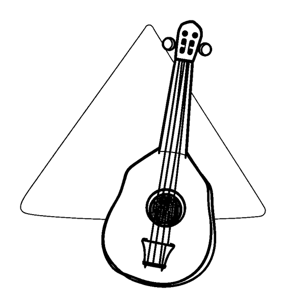 Triangle Instrument colouring page — free printable for kids
