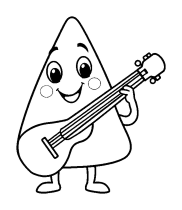 Triangle Instrument Colouring Page (Toddler, Bold & Easy)
