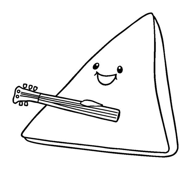 Triangle Instrument colouring page — free printable for toddlers