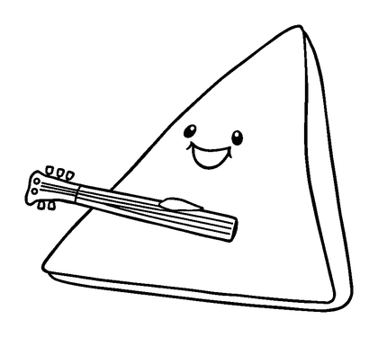 Triangle Instrument Colouring Page (Toddler, Bold & Easy)