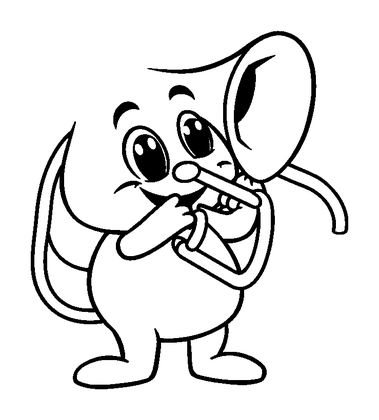 Trombone Colouring Page (Kids, Bold & Easy)