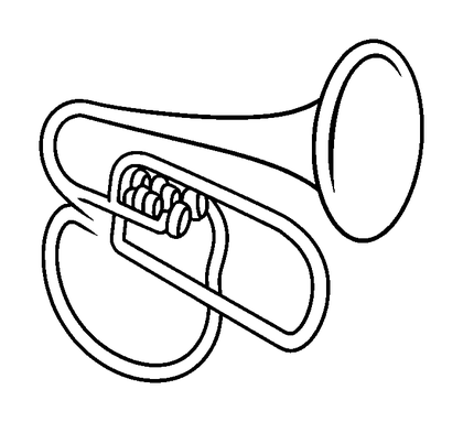 Trombone Colouring Page (Kids, Bold & Easy)