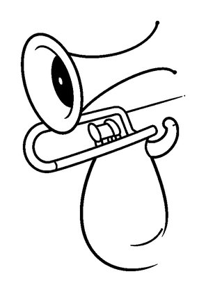 Trombone Colouring Page (Kids, Standard)
