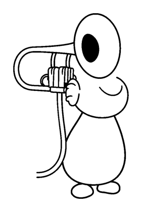 Trombone Colouring Page (Toddler, Bold & Easy)