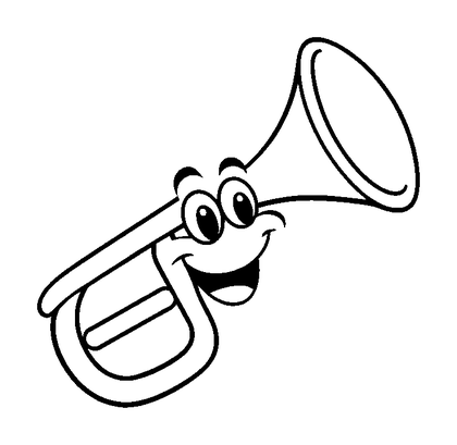 Trumpet Colouring Page (Kids, Bold & Easy)