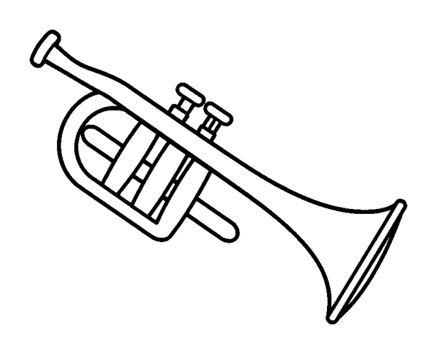 Trumpet colouring page — free printable for kids