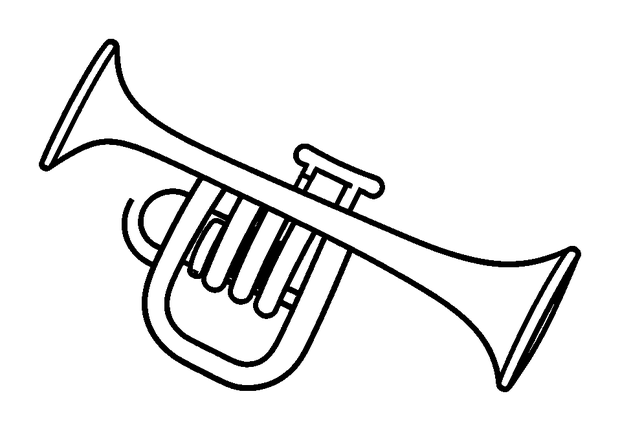 Trumpet colouring page — free printable for kids