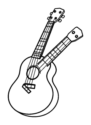 Ukulele Colouring Page (Kids, Standard)