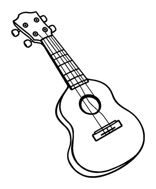 Ukulele colouring page — free printable for kids