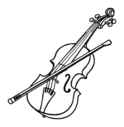 Violin Colouring Page (Kids, Bold & Easy)