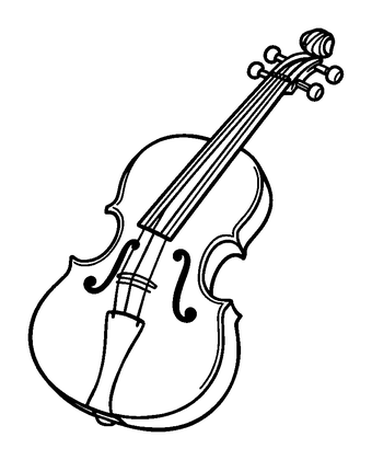 Violin Colouring Page (Kids, Bold & Easy)