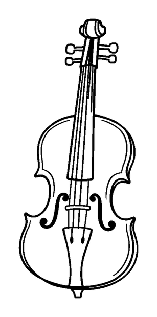 Violin colouring page — free printable for kids