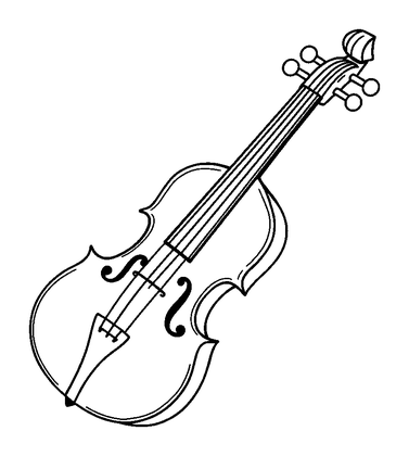 Violin Colouring Page (Toddler, Bold & Easy)