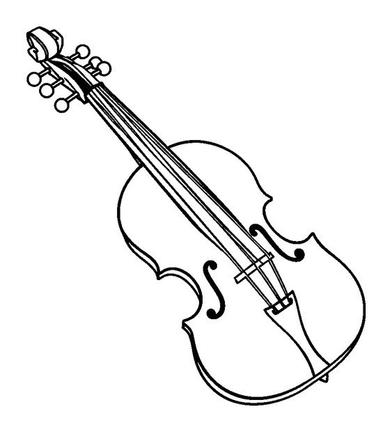 Violin colouring page — free printable for toddlers