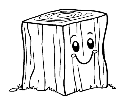 Wood Block Colouring Page (Toddler, Bold & Easy)
