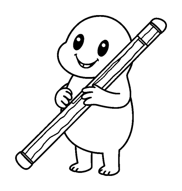 Wooden Flute colouring page — free printable for toddlers