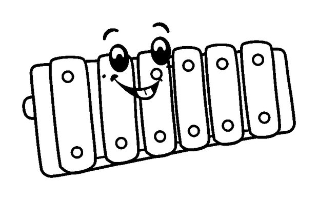 Xylophone colouring page — free printable for toddlers