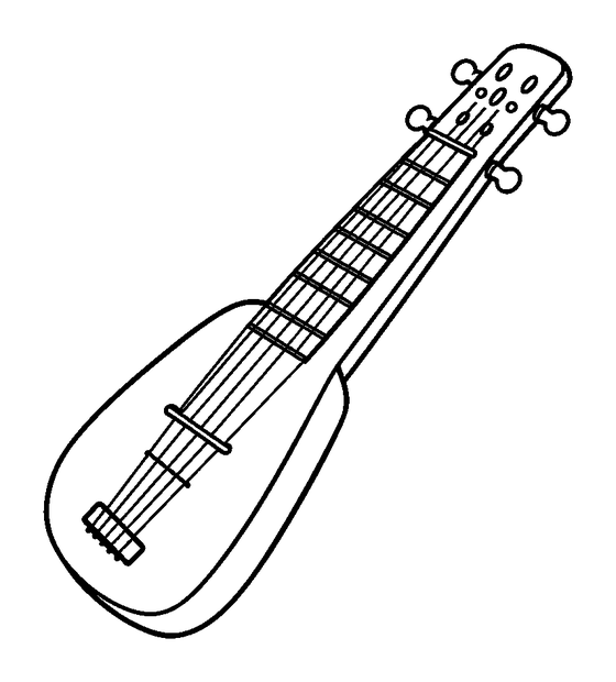 Zither colouring page — free printable for kids