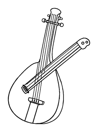 Zither Colouring Page (Toddler, Bold & Easy)
