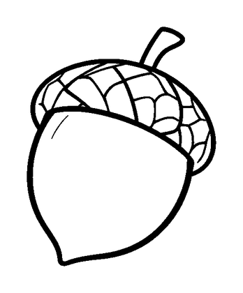Acorn Colouring Page (Kids, Bold & Easy)