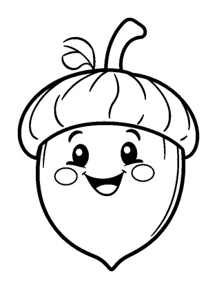 Acorn Colouring Page (Kids, Standard)