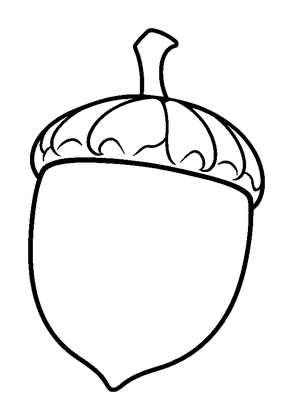 Acorn Colouring Page (Toddler, Bold & Easy)