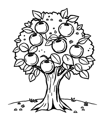 Apple Tree Colouring Page (Kids, Bold & Easy)